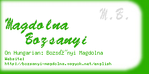 magdolna bozsanyi business card